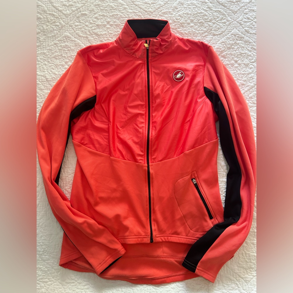 Castelli Orange & Black Biking Cycling Jacket, L